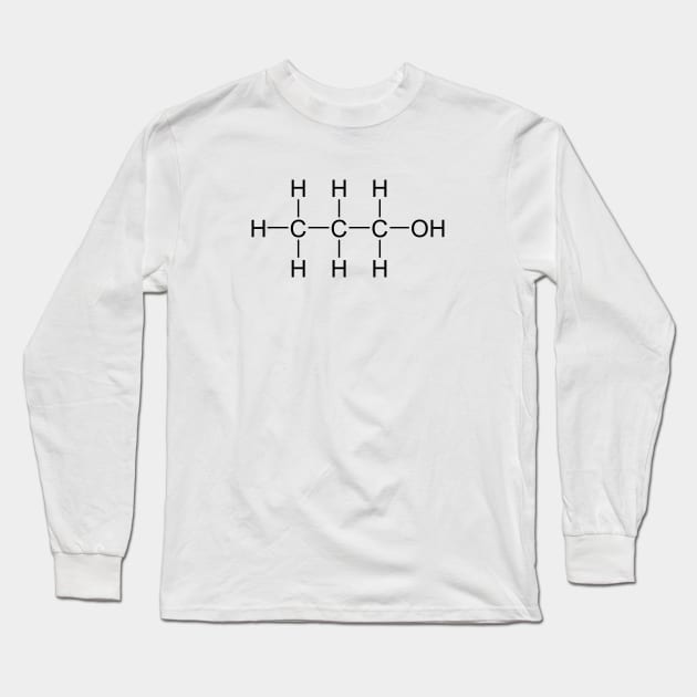 Propanol C3H7OH C3H8O Long Sleeve T-Shirt by Zeeph